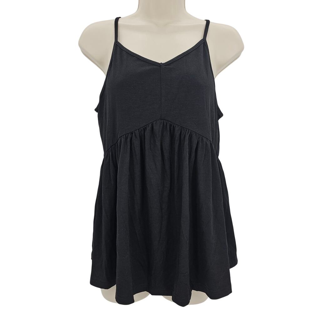 Cupshe Womans size S Baby Doll Spaghetti Strap Tank Top Black Y2K Style NEW